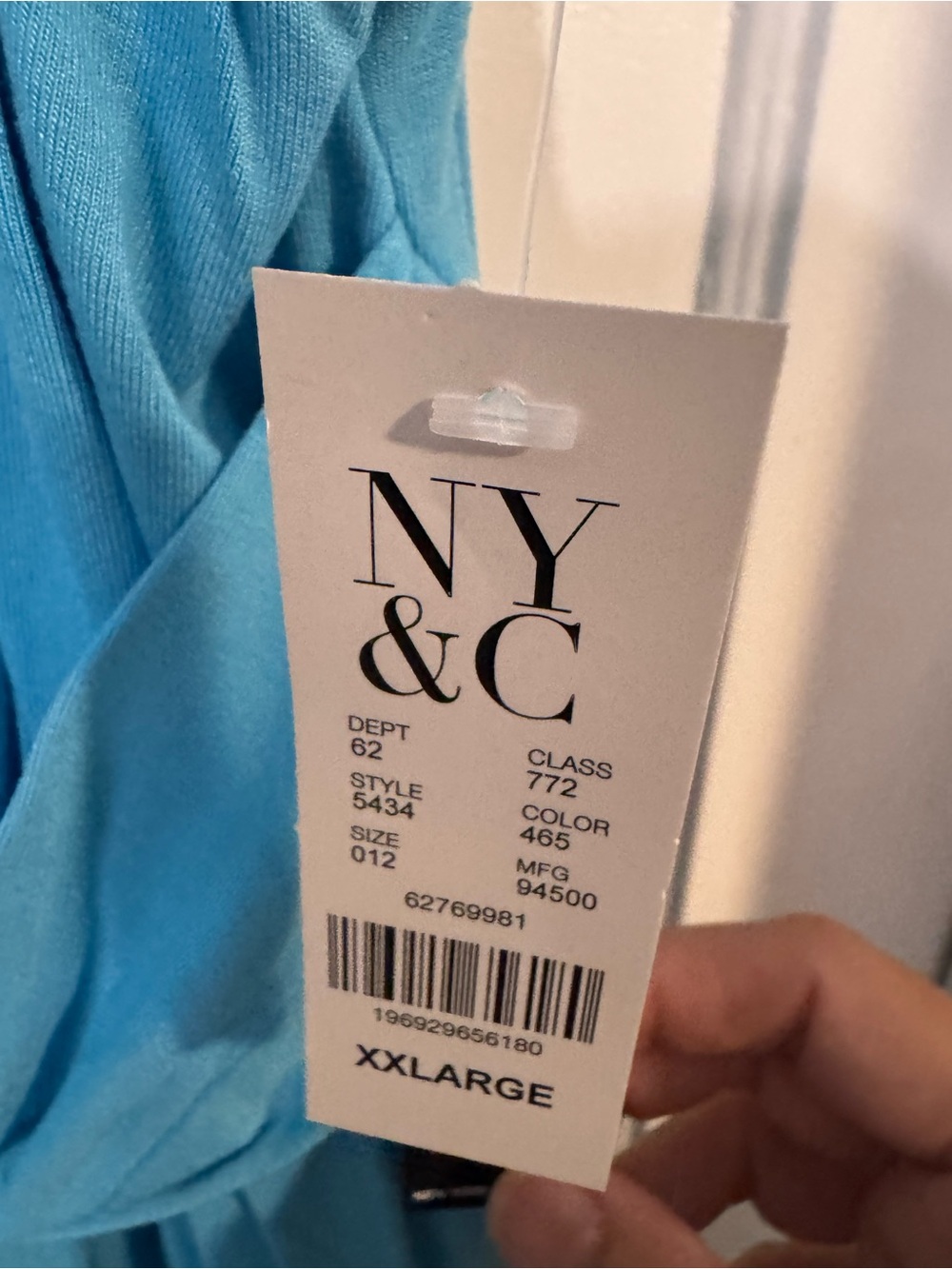 NWT New York & Company XXL Turquoise Ruched Twist Bust Fit & Flare Dress - Picture 7 of 8